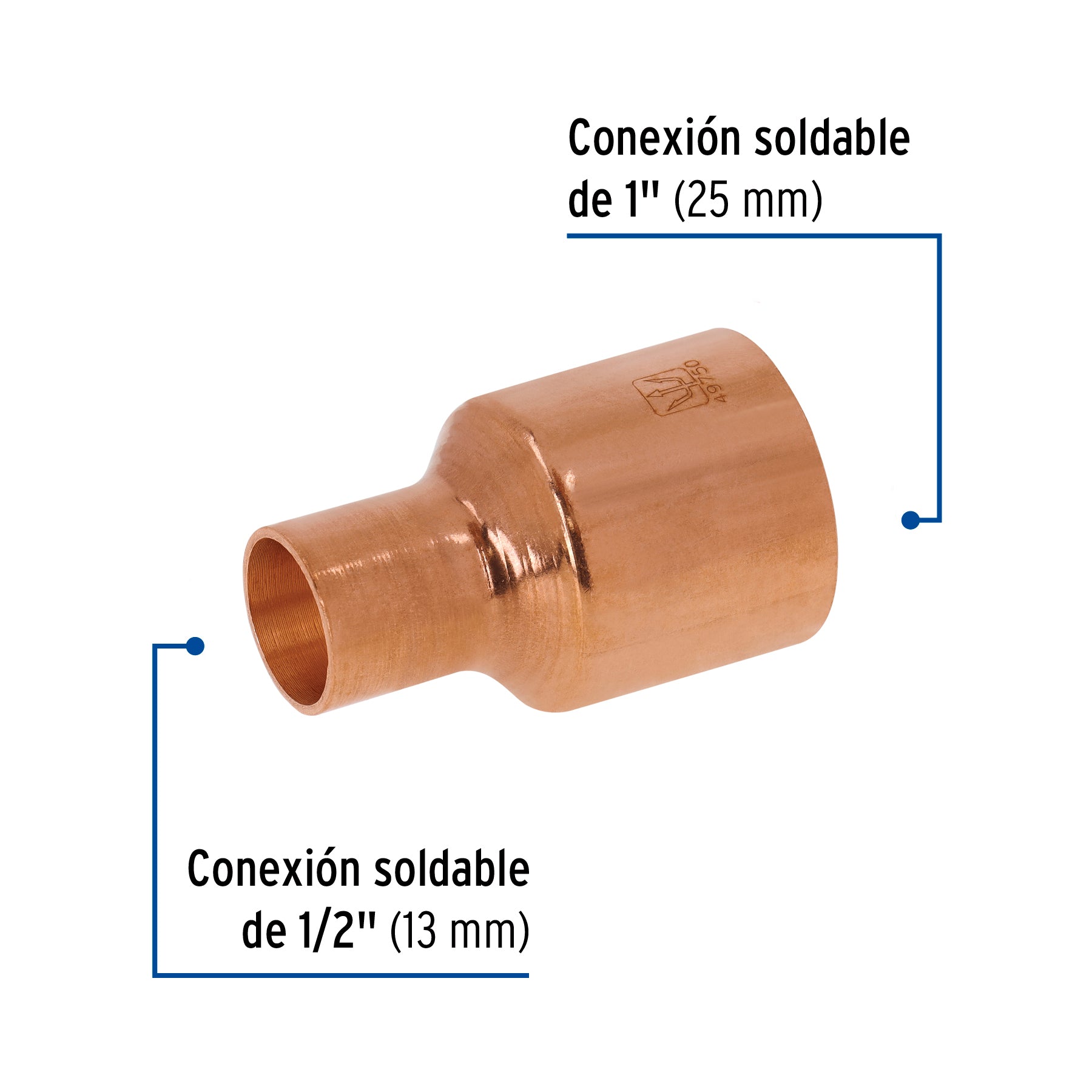 Reduccion Campana Cobre 1" X 1/2" Foset