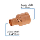 Reduccion Campana Cobre 1" X 1/2" Copperflow