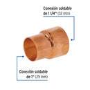 Reduccion Campana Cobre 1"1/4 X 1" Foset