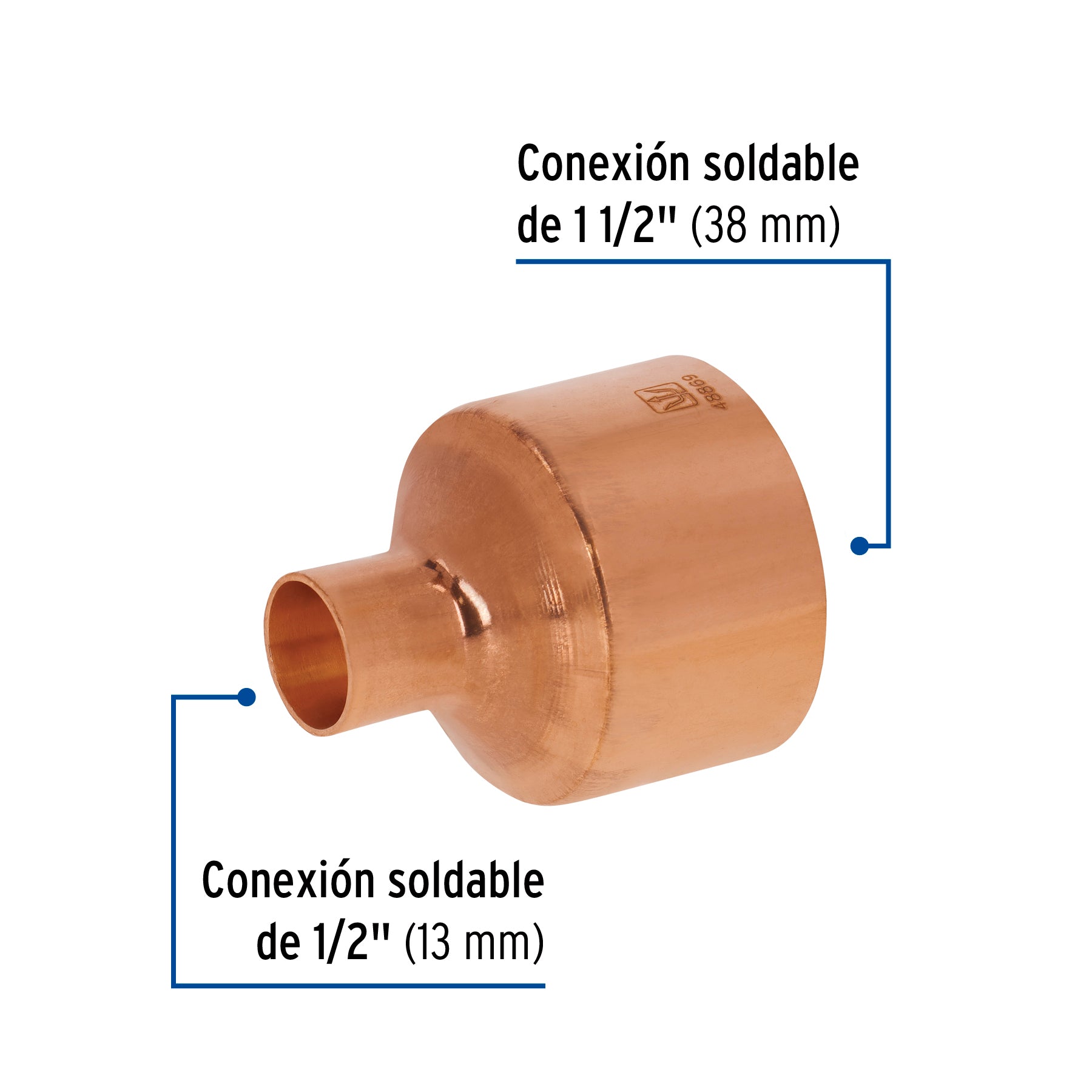 Reduccion Campana Cobre 1"1/2 X  1/2" Foset
