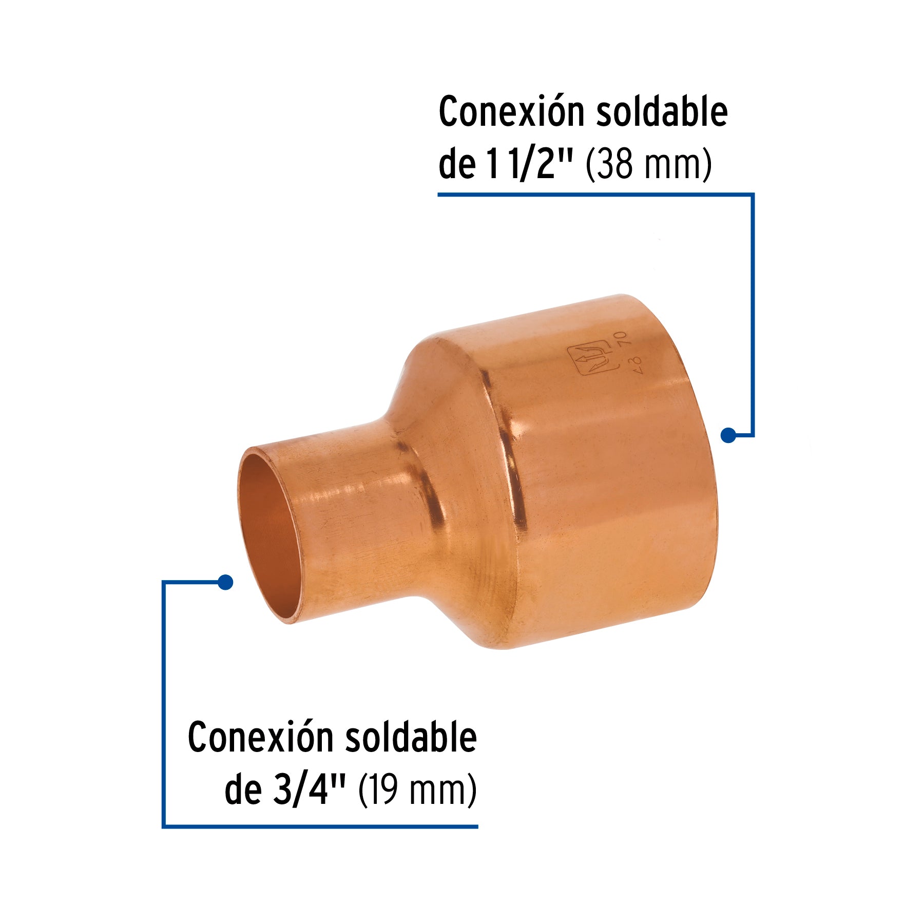 Reduccion Campana Cobre 1"1/2 X  3/4" Foset