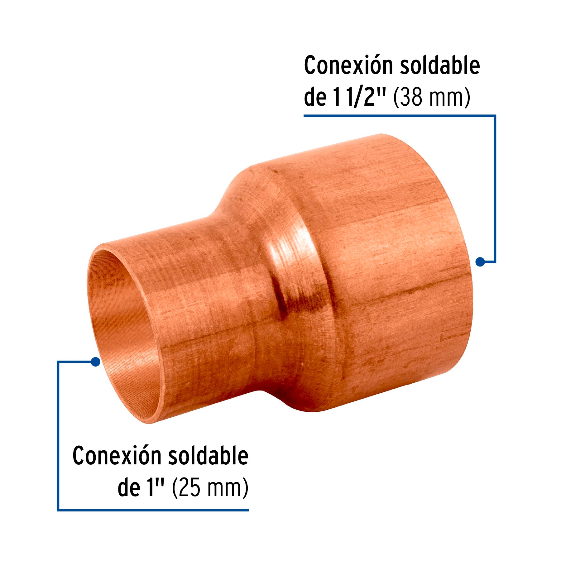 Reduccion Campana Cobre 1"1/2 X 1" Foset