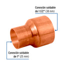 Reduccion Campana Cobre 1"1/2 X 1" Copperflow