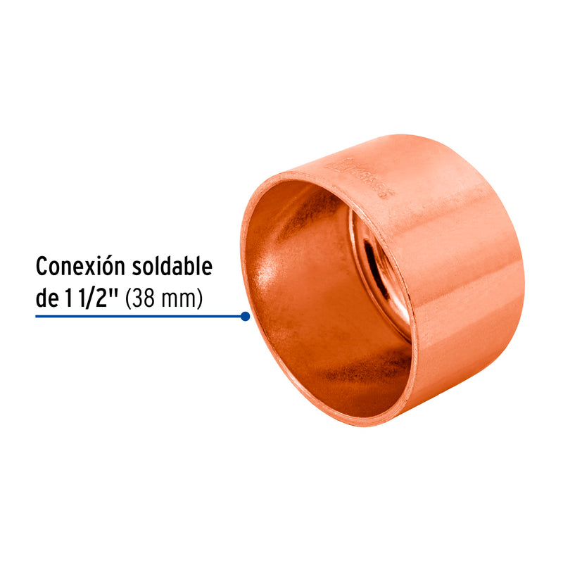 Tapon Capa Cobre 1"1/2 (38 mm) Copperflow
