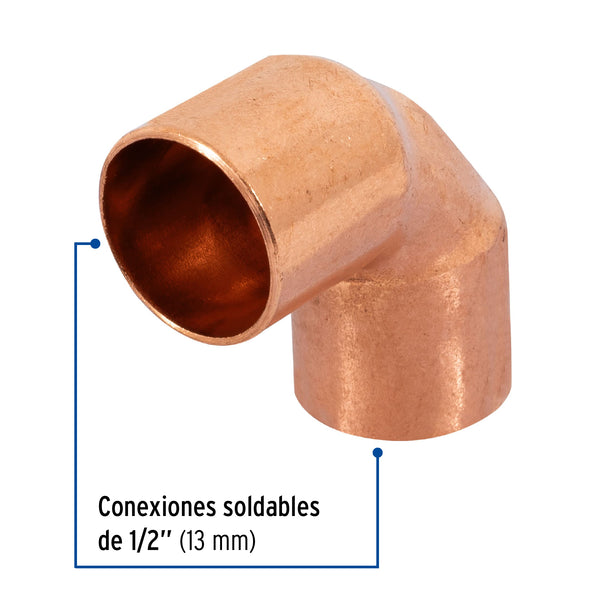 Codo Cobre 90° X  1/2" (13 mm) Foset