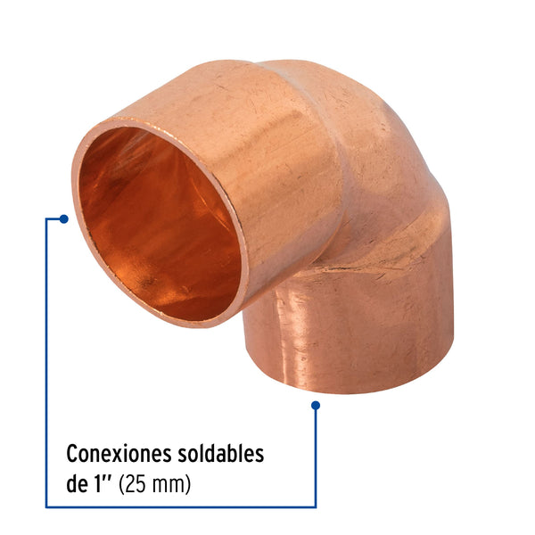 Codo Cobre 90° X  1" (25 mm) Foset