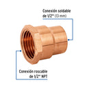Conector Cobre Interior  1/2" (13 mm) Foset