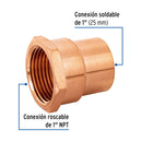 Conector Cobre Interior 1" (25 mm) Foset
