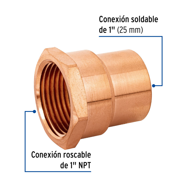 Conector Cobre Interior 1" (25 mm) Foset