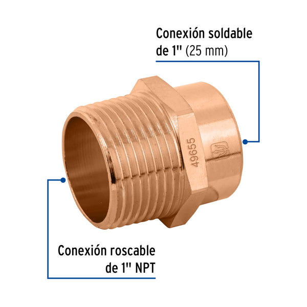 Conector Cobre Exterior 1" (25 mm) Foset