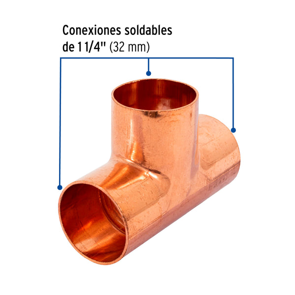 Tee Cobre 1"1/4 (32 mm) Copperflow