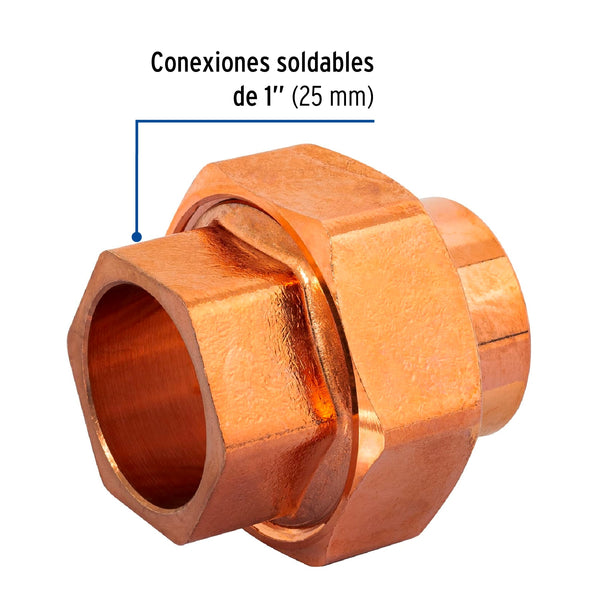 Tuerca Union Cobre Soldable 1" (25 mm) Foset