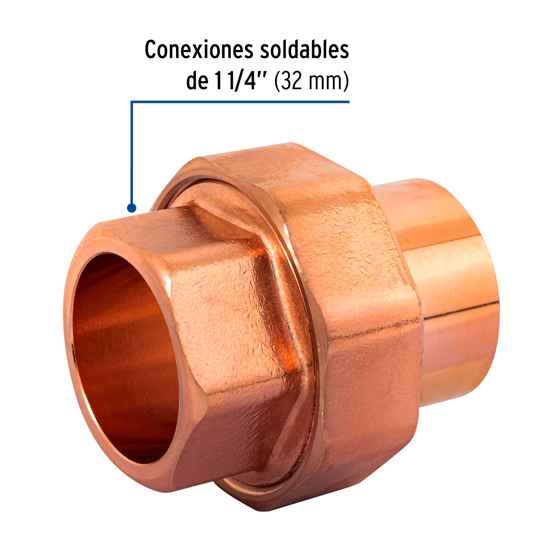 Tuerca Union Cobre Soldable 1"1/4 (32 mm) Foset