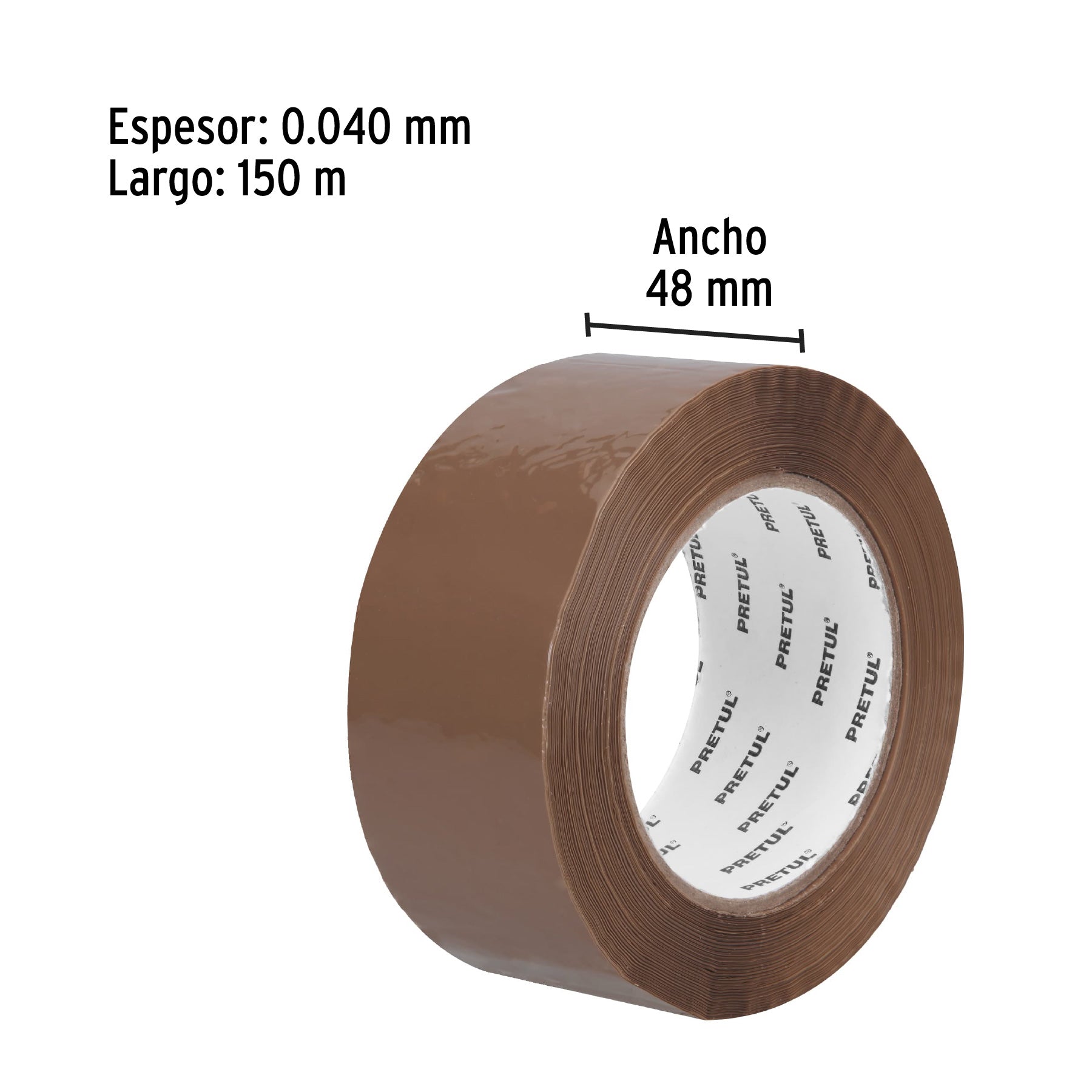 Cinta de Empaque Canela 48 mm X 150 mts Pretul