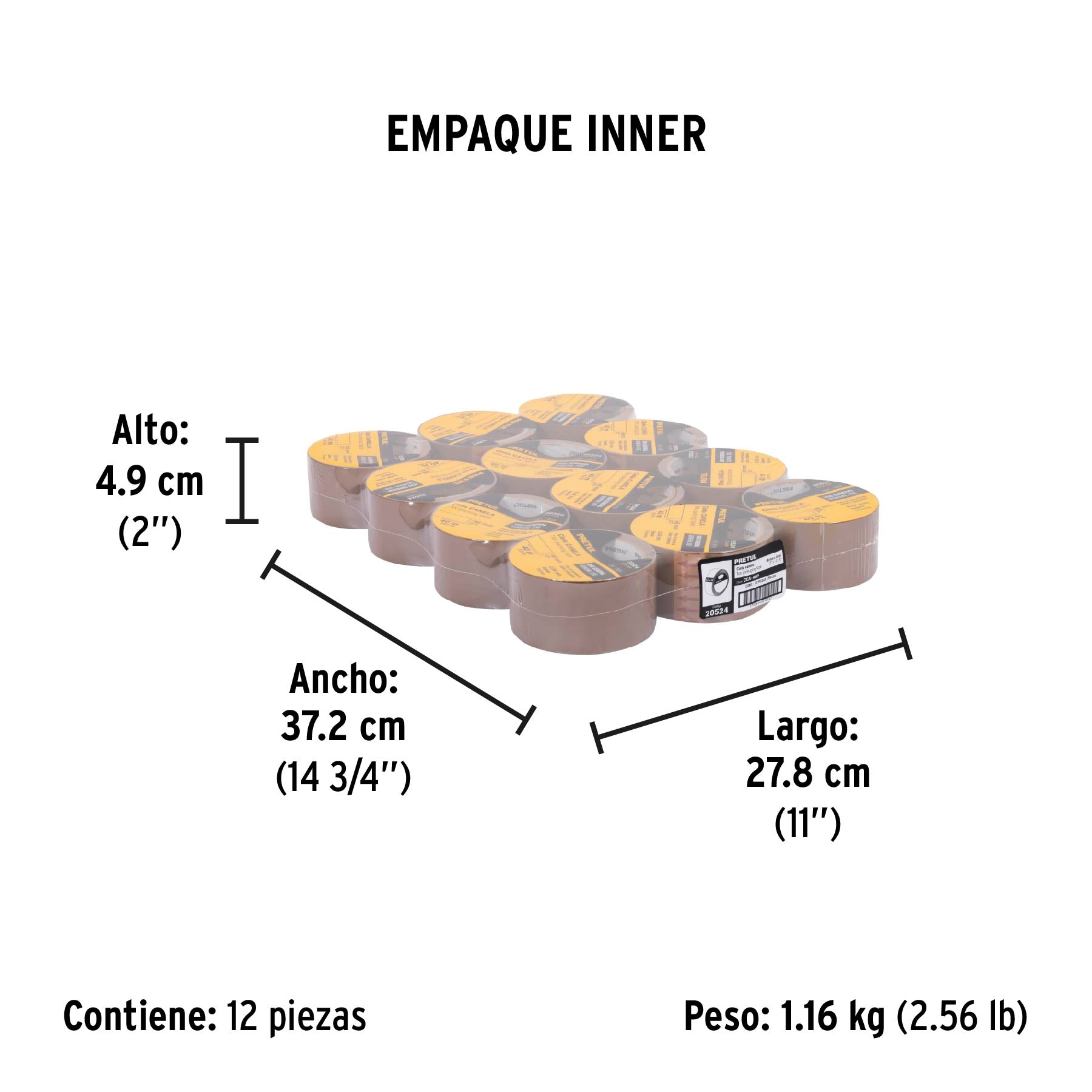 Cinta de Empaque Canela 48 mm X  40 mts Pretul