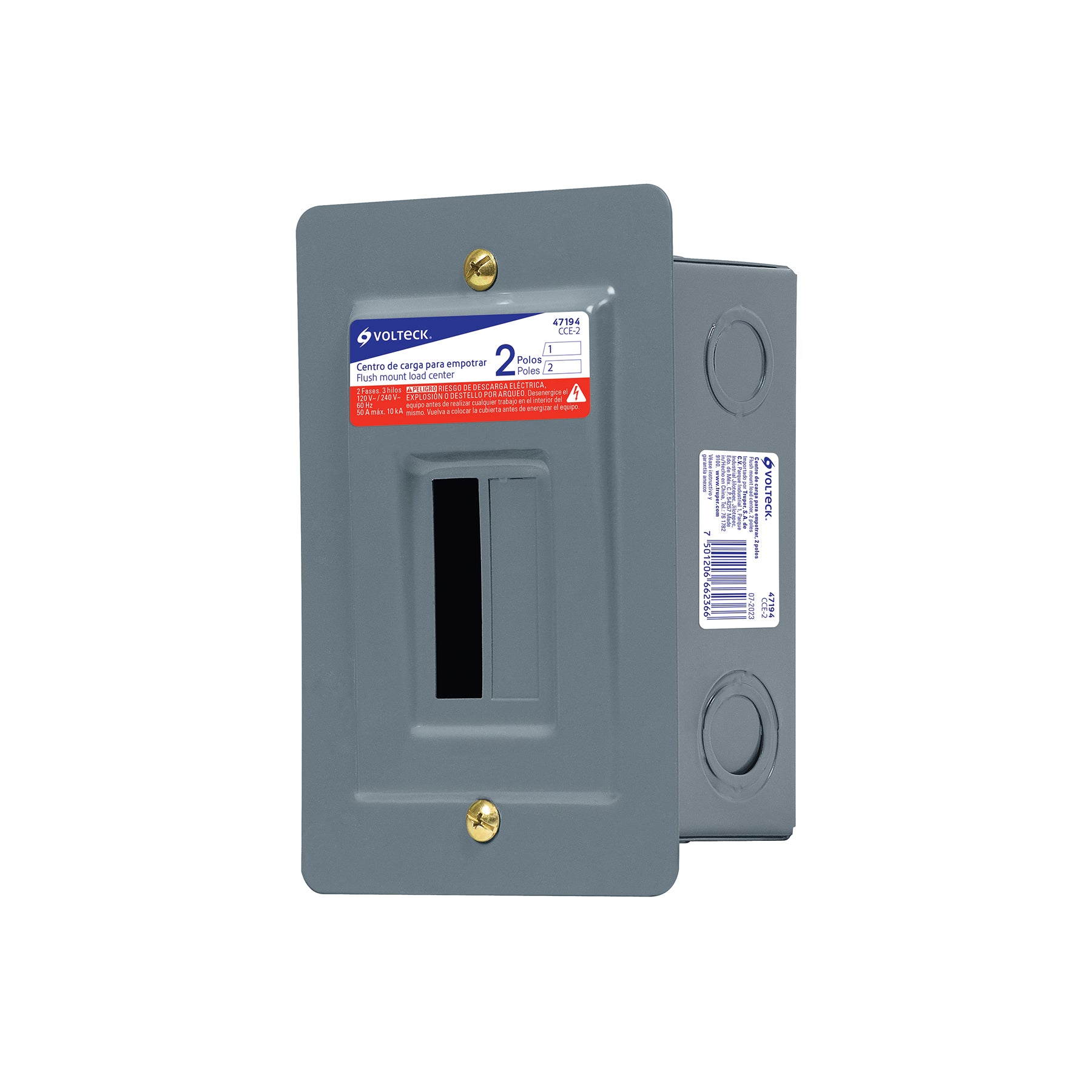 Centro de Carga Volteck 2 Polos de Empotrar