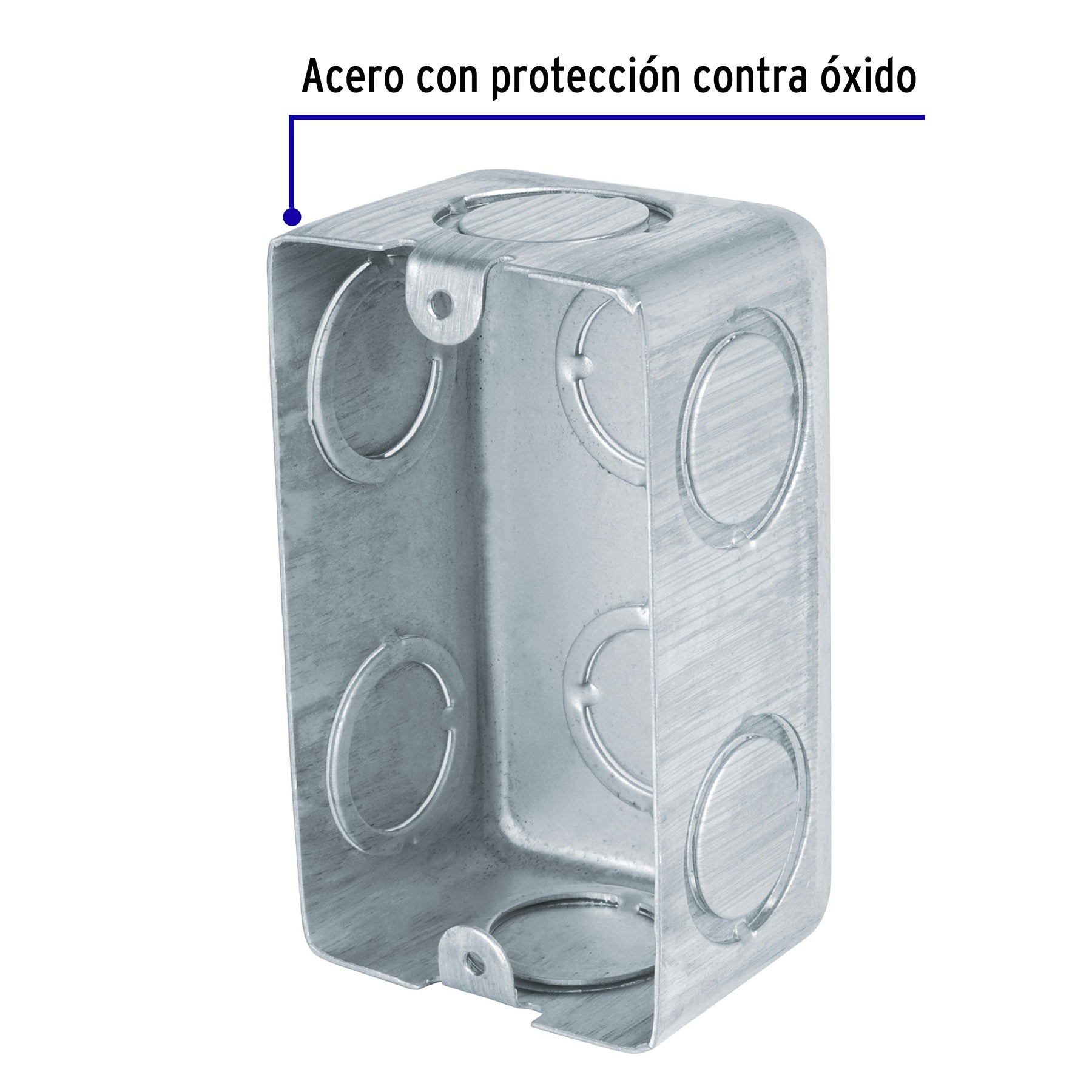 Chalupa Galvanizada Rectangular Entrada de 1/2" y 3/4" Reforzada Volteck