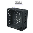 Caja Cuadrada Plastica 4" x 4" Negra Volteck