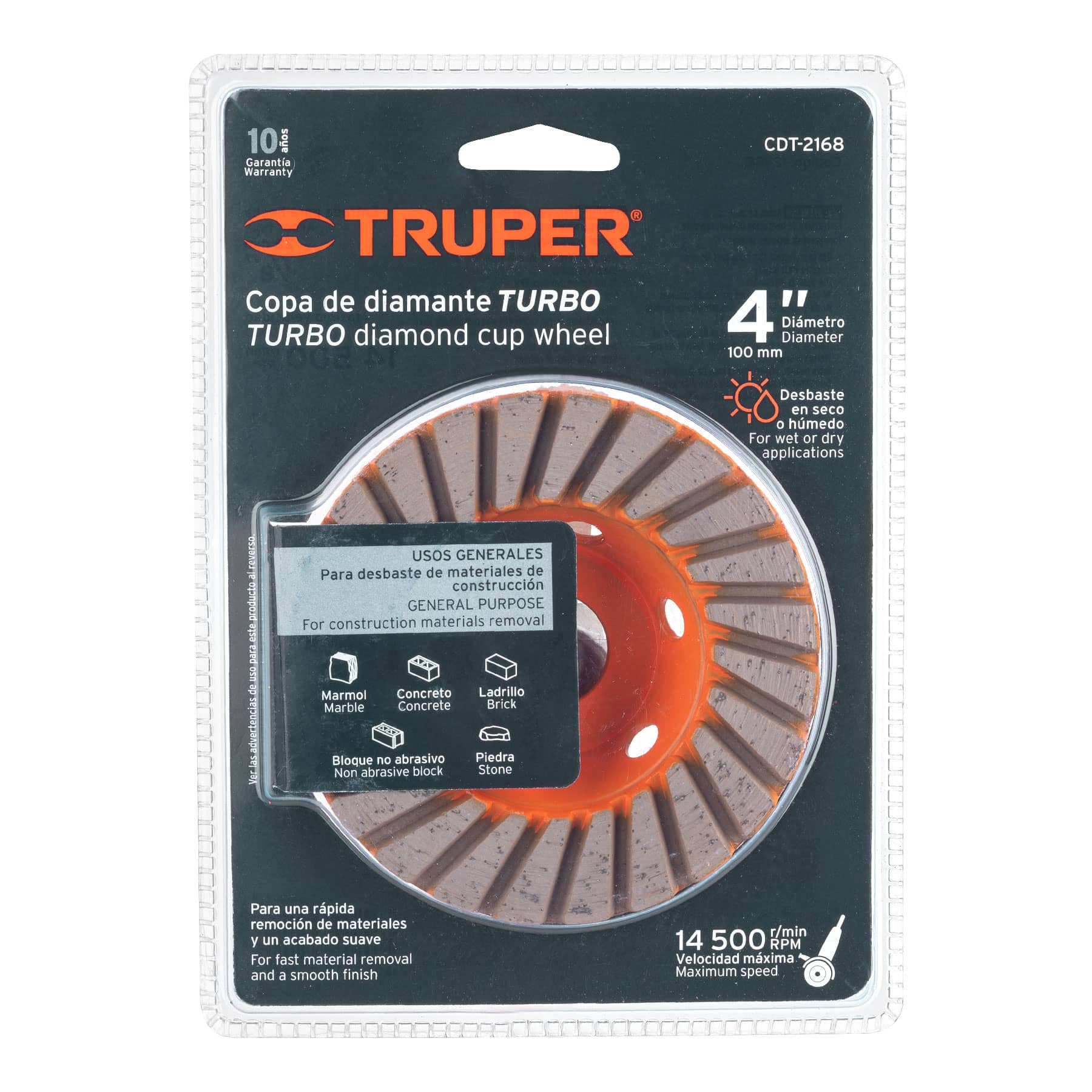 Copa de Diamante Turbo 4" Usos Generales Truper