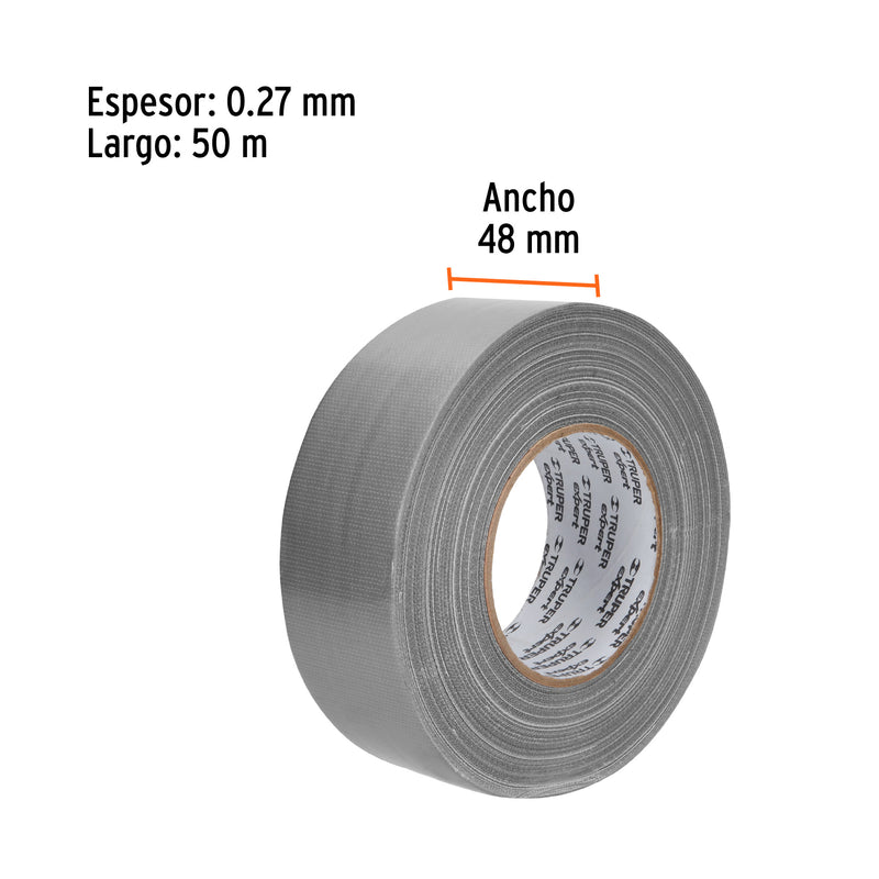 Cinta para Ductos Espesor 0.27 mm 48 mm X 50 mts Truper Expert