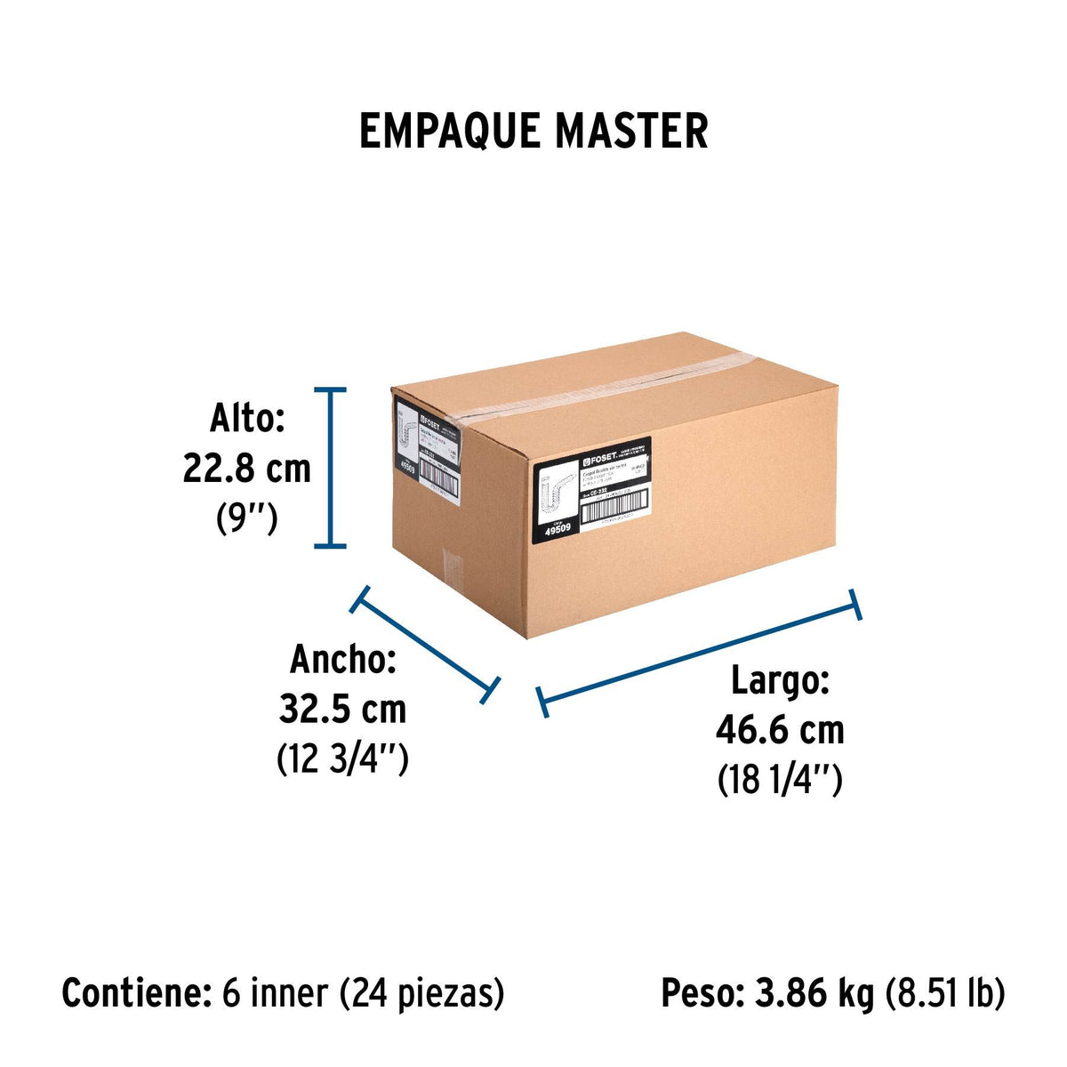 Cespol Flexible Tipo "P" para Lavabo o Fregadero Extra Largo Blanco Foset