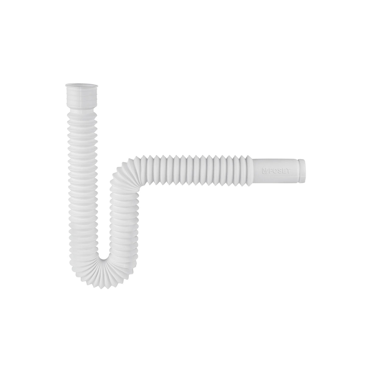 Cespol Flexible Tipo "P" para Lavabo o Fregadero Extra Largo Blanco Foset