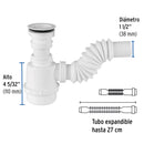 Cespol para Fregadero Flexible de Bote de Polipropileno 1"1/2 Foset