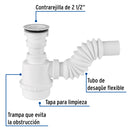 Cespol para Fregadero Flexible de Bote de Polipropileno 1"1/2 Foset
