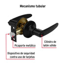 Cerradura Manija Cilindro de Laton Hermex para Recamara Negro