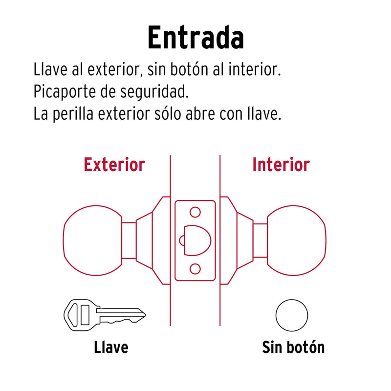Cerradura Tipo Esfera Hermex Laton Antigo Entrada Principal
