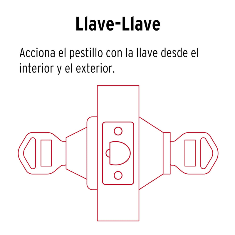 Cerrojo Llave - Llave Hermex Basic Llave Tradicional Cromo Mate