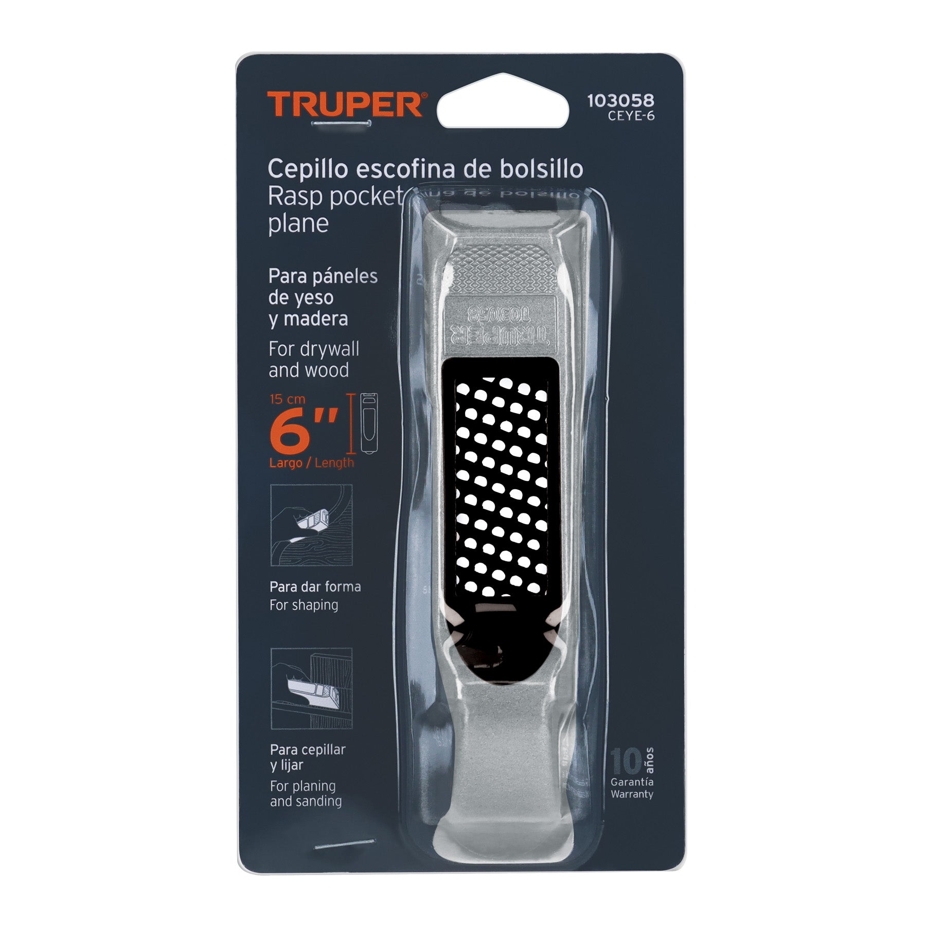 Cepillo Escofina para Muros de Yeso 6" Truper