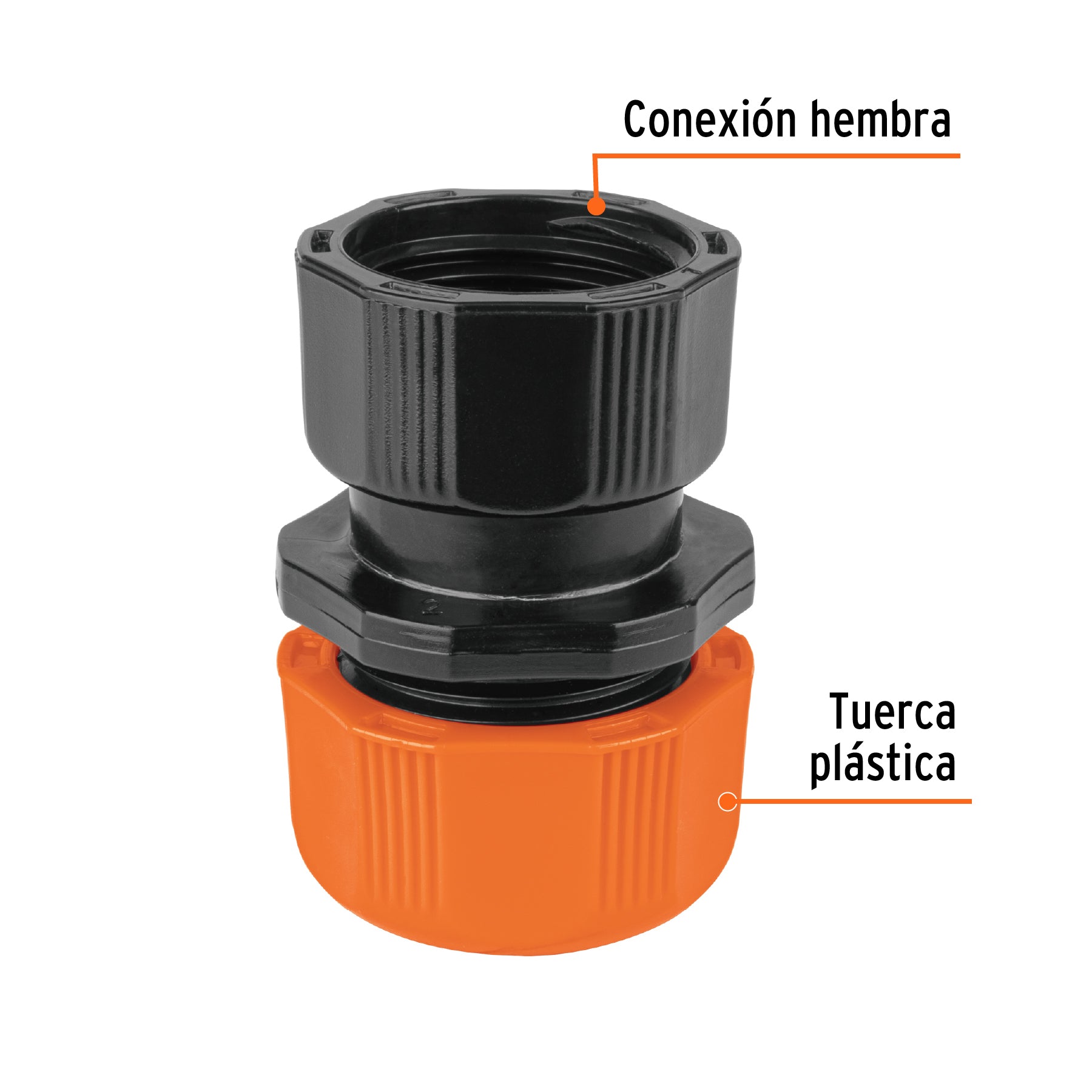 Conector para Manguera Hembra de ABS 1/2" Truper