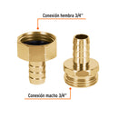 Conector para Manguera Macho y Hembra de Aluminio 1/2" Truper