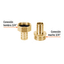 Conector para Manguera Macho y Hembra de Laton 5/8" Truper