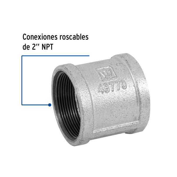 Cople Galvanizado 2" (50 mm) Galvaflow