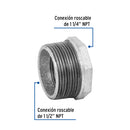 Reduccion Bushing Galvanizada 1"1/2 x 1"1/4 Galvaflow