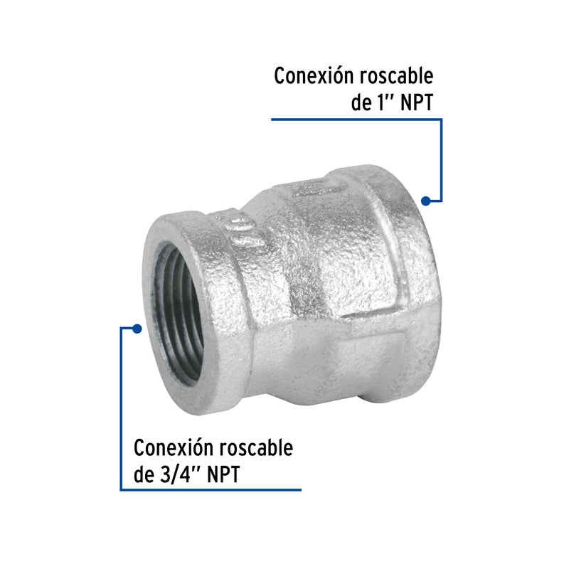 Reduccion Campana Galvanizada 1" (25 mm) x 3/4" (19 mm)