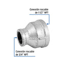 Reduccion Campana Galvanizada 1"1/2 x  3/4" Galvaflow