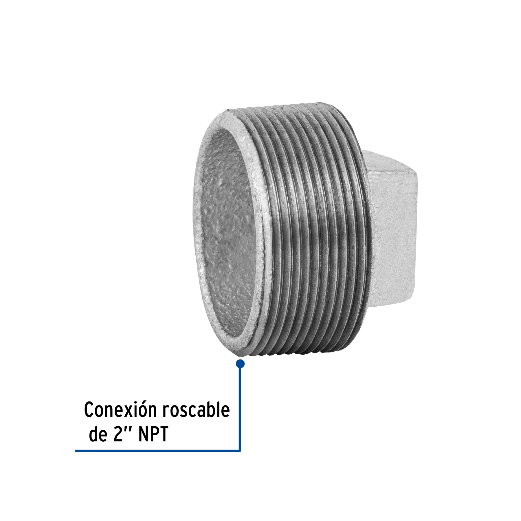 Tapon Macho Galvanizado 2" (50 mm) Galvaflow