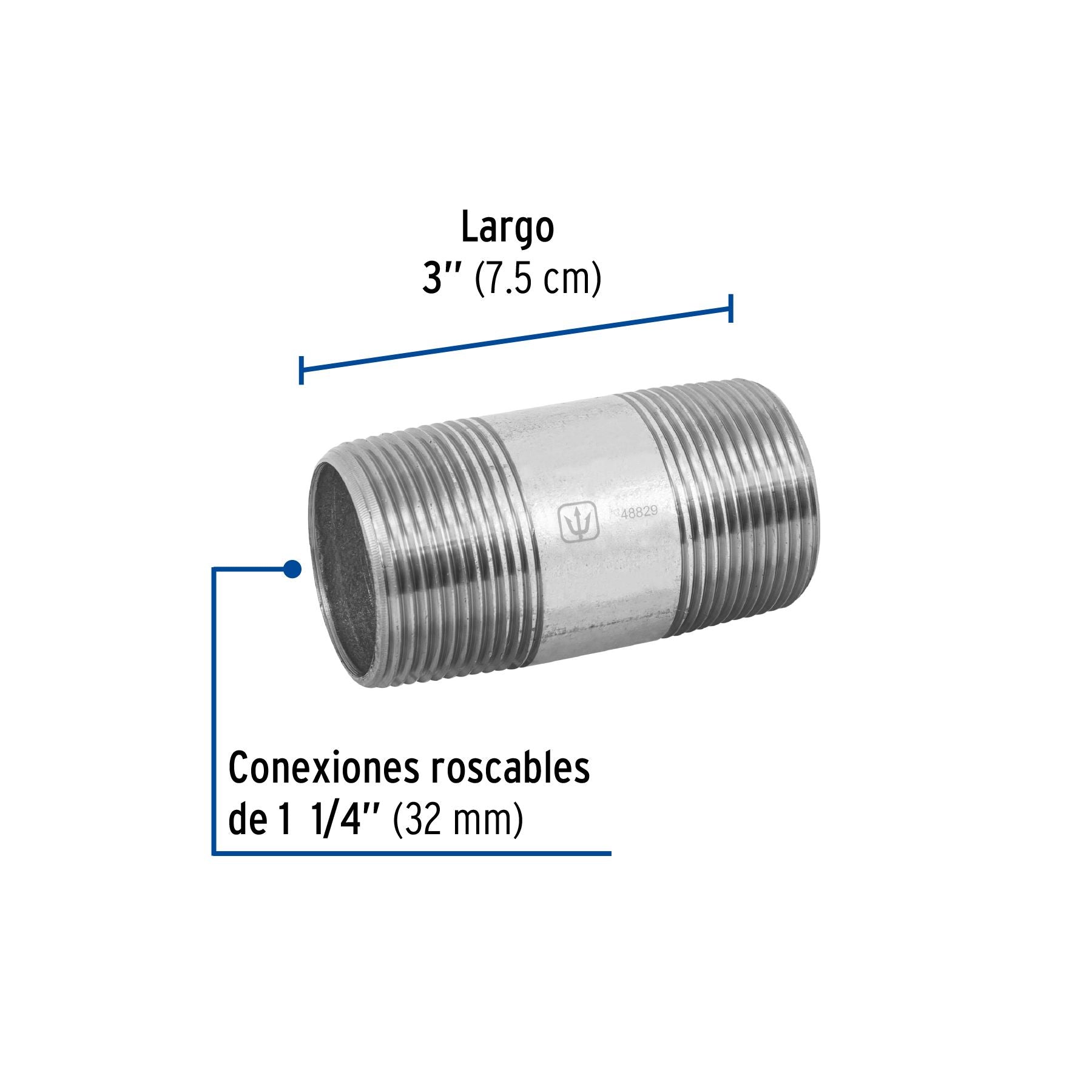 Niple Galvanizado 1"1/4 x  3" FOSET