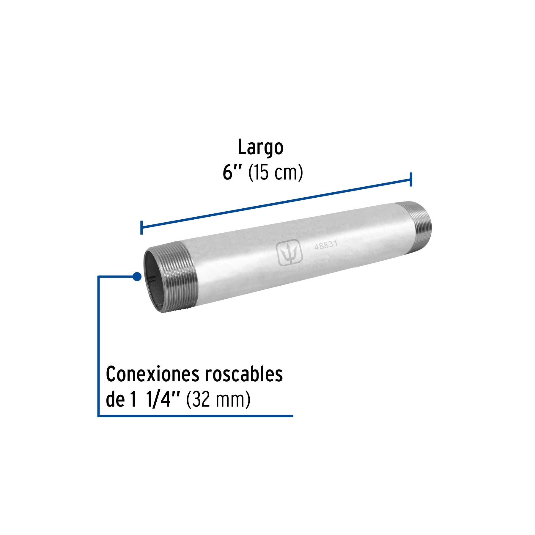 Niple Galvanizado 1"1/4 x  6" FOSET