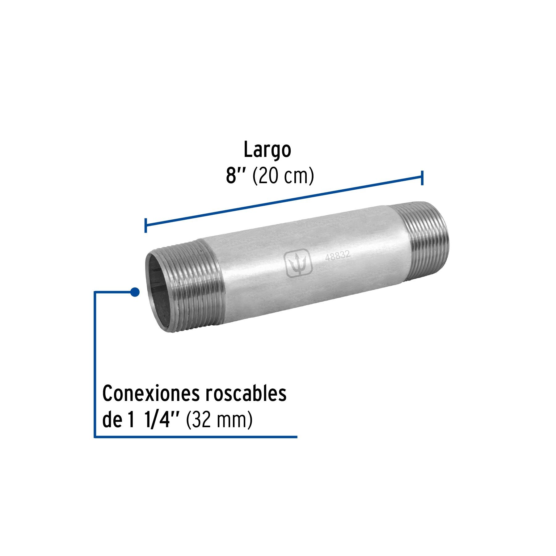 Niple Galvanizado 1"1/4 x  8" FOSET