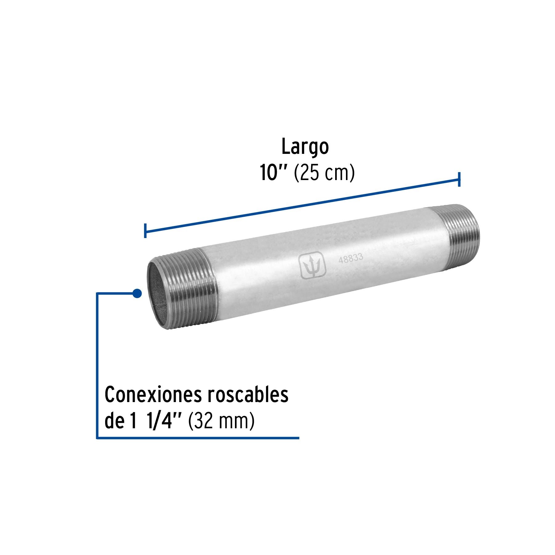 Niple Galvanizado 1"1/4 x 10" FOSET