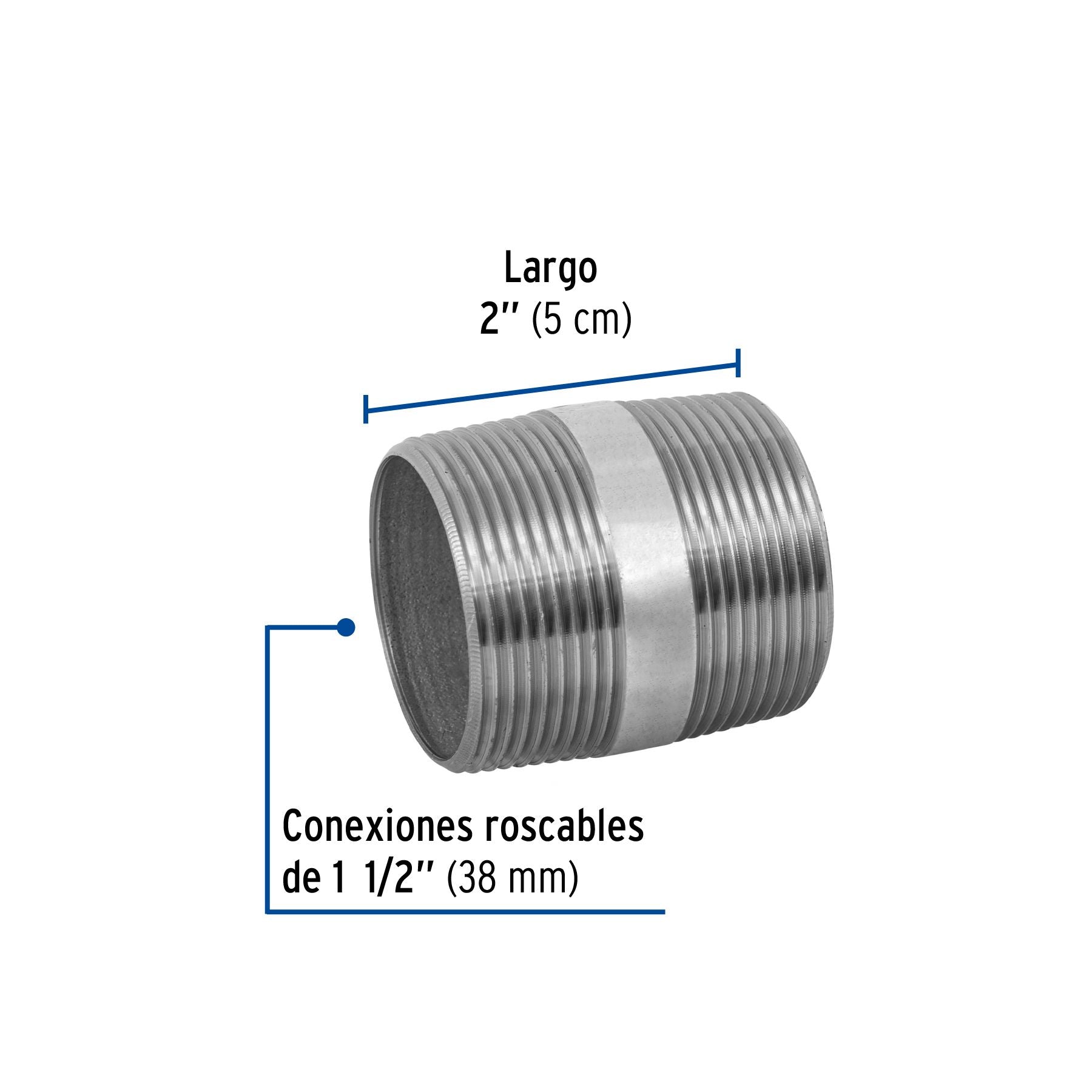 Niple Galvanizado 1"1/2 x  2" FOSET