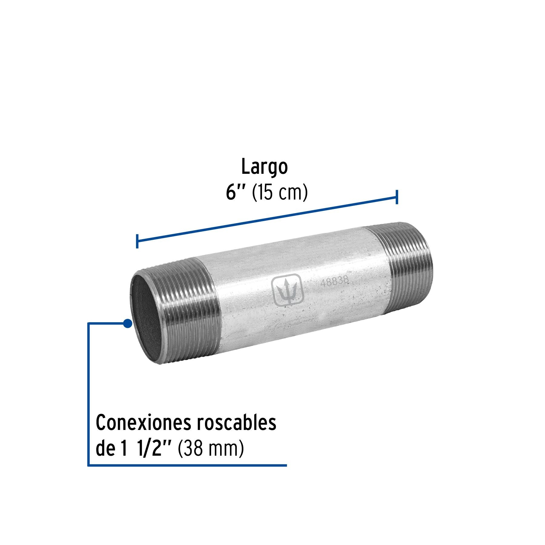 Niple Galvanizado 1"1/2 x  6" FOSET