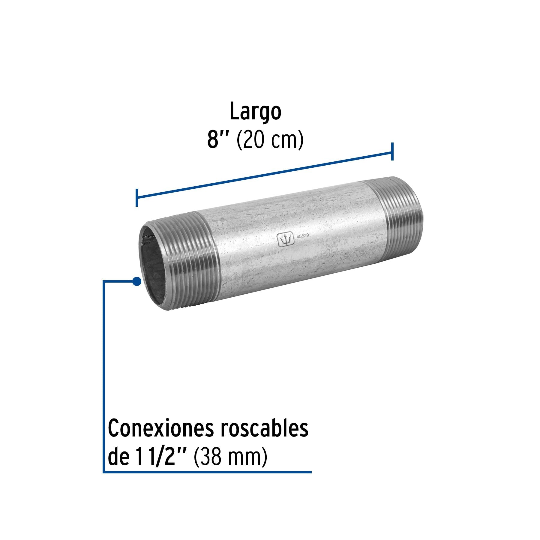 Niple Galvanizado 1"1/2 x  8" FOSET