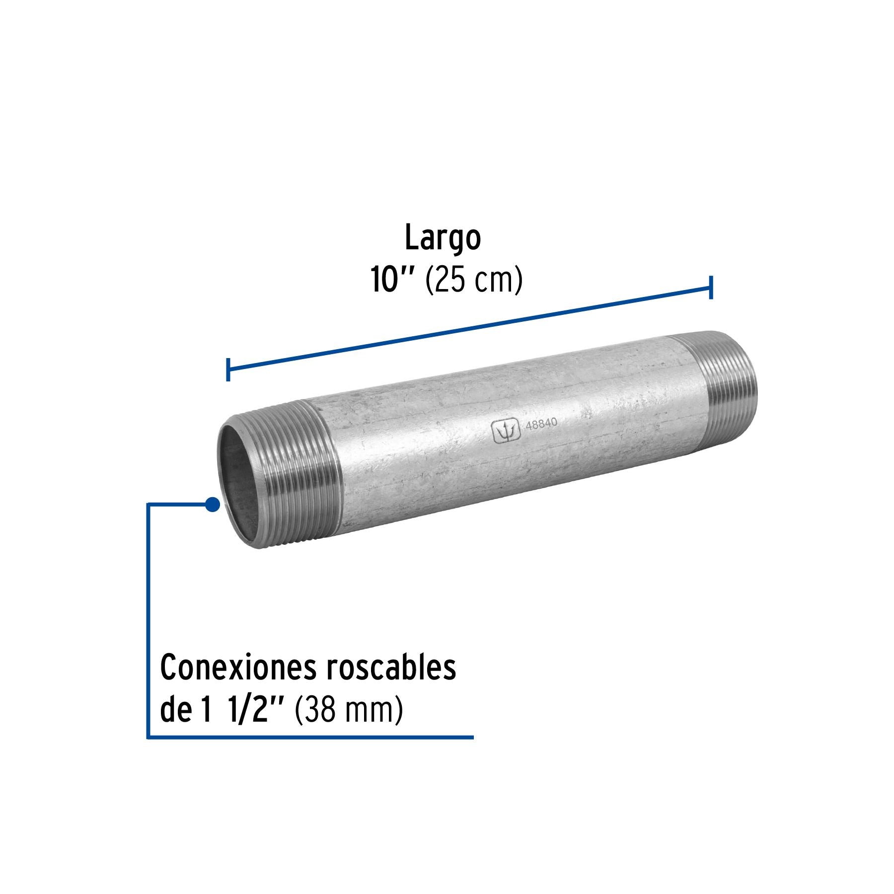 Niple Galvanizado 1"1/2 x 10" FOSET