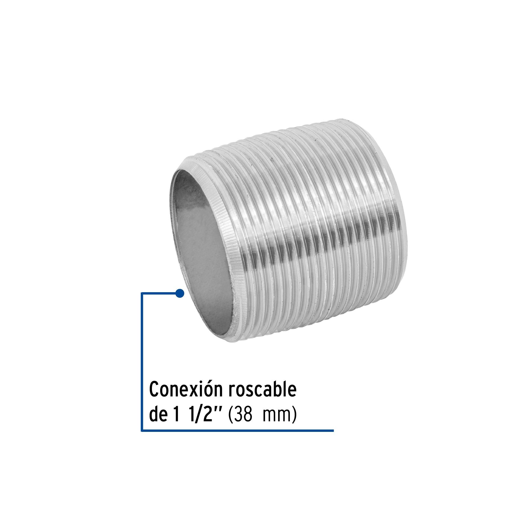 Niple Galvanizado 1"1/2 x Cuerda Corrida FOSET