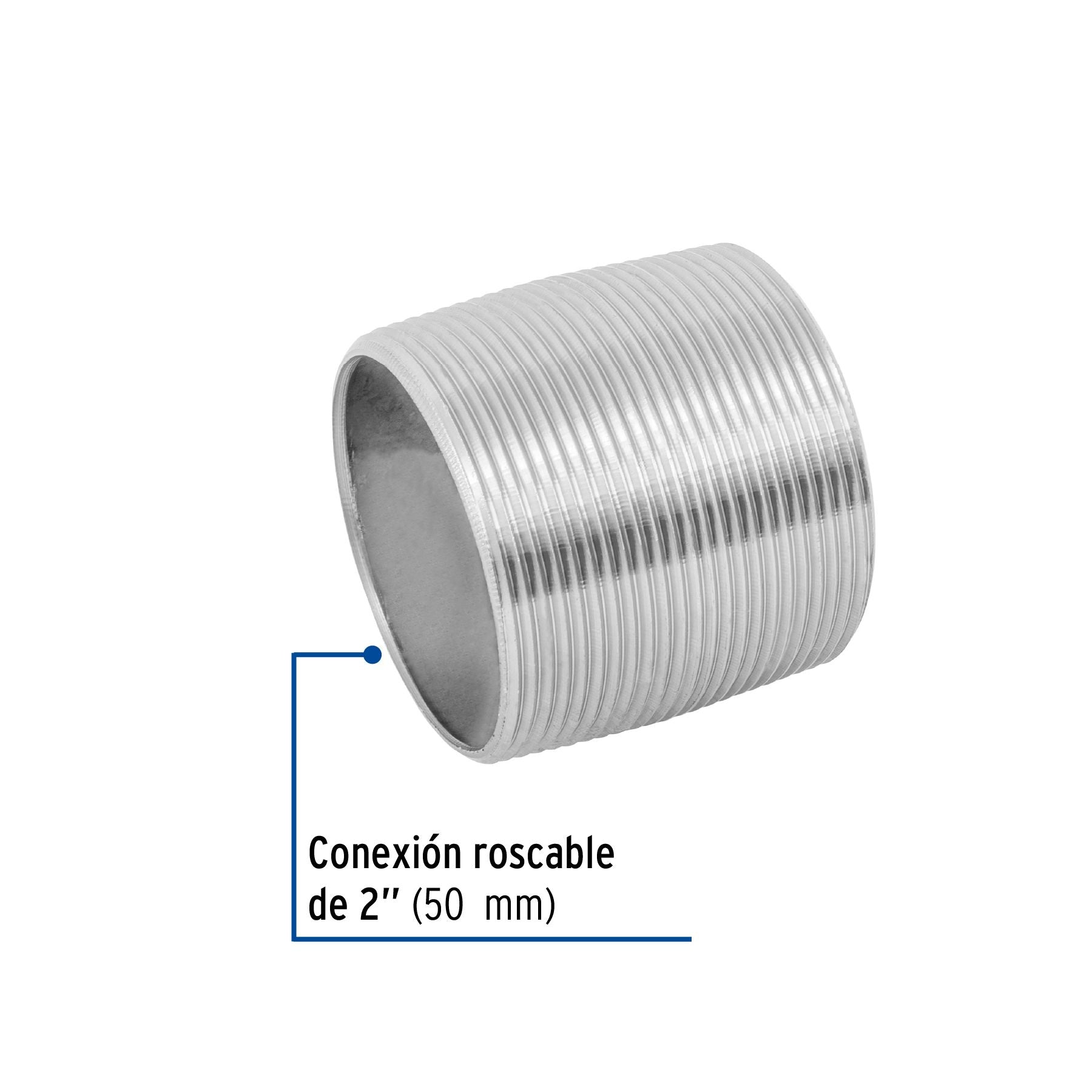 Niple Galvanizado 2" x Cuerda Corrida FOSET